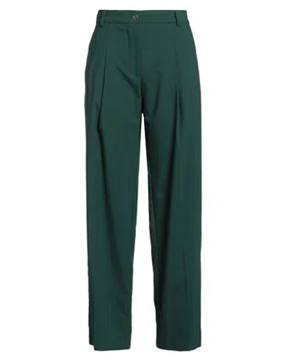 8pm Woman Pants Dark Green Size M Polyester, Viscose, Elastane