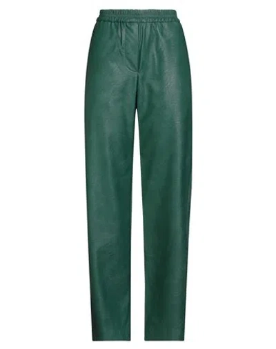 8pm Woman Pants Dark Green Size M Polyurethane, Viscose In Multi