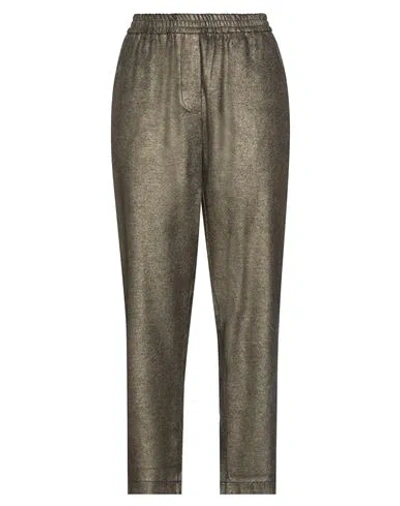 8pm Woman Pants Gold Size Xl Viscose, Polyester, Polyurethane