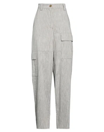 8pm Woman Pants Grey Size Xl Cotton, Polyester, Viscose, Polyamide, Elastane In Gray