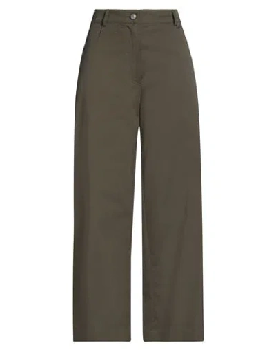 8pm Woman Pants Military Green Size M Cotton, Elastane