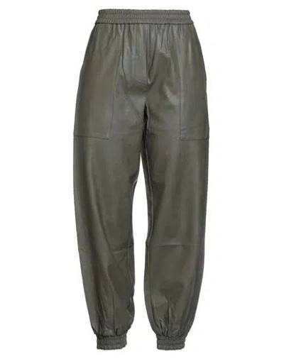 8pm Woman Pants Military Green Size S Polyurethane, Viscose