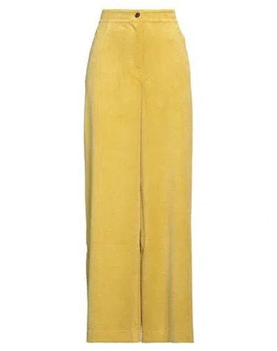8pm Woman Pants Mustard Size L Polyester, Nylon, Elastane In Yellow