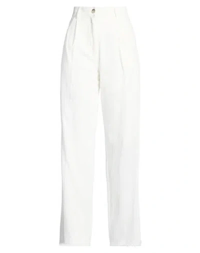 8pm Woman Pants Off White Size S Cotton