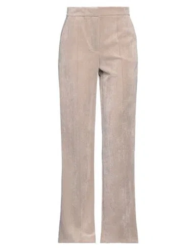8pm Woman Pants Taupe Size L Polyester, Nylon, Elastane