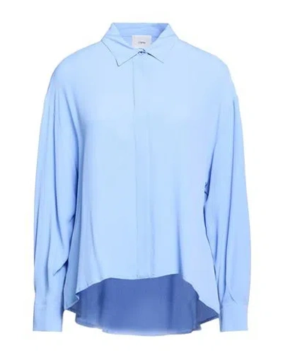8pm Woman Shirt Azure Size M Acetate, Silk In Blue