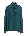 8pm Woman Shirt Deep Teal Size L Acetate, Silk In Green