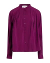 8pm Woman Shirt Mauve Size L Rayon, Polyester In Purple