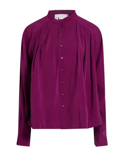 8pm Woman Shirt Mauve Size L Rayon, Polyester In Purple