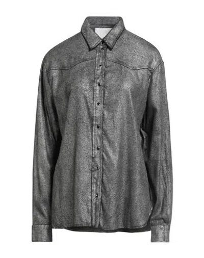 8pm Woman Shirt Silver Size M Viscose, Polyester, Polyurethane