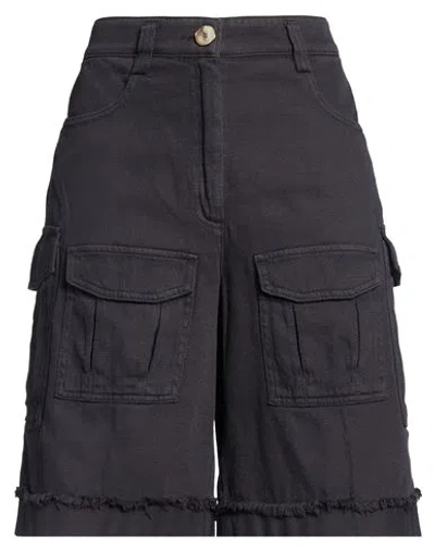 8pm Woman Shorts & Bermuda Shorts Charcoal Size S Cotton In Gray