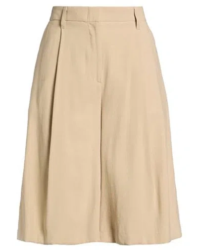 8pm Woman Shorts & Bermuda Shorts Khaki Size M Viscose, Polyester In Neutral