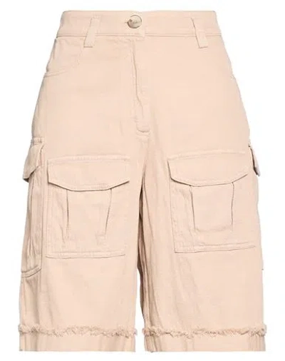 8pm Woman Shorts & Bermuda Shorts Sand Size M Cotton In Neutral