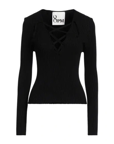 8pm Woman Sweater Black Size L Viscose, Polyester