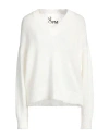 8pm Woman Sweater Cream Size M Mohair Wool, Alpaca Wool, Polyamide In White