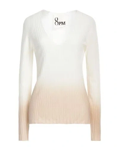 8pm Woman Sweater Cream Size S Wool In White
