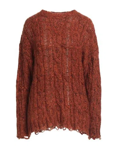 8pm Woman Sweater Rust Size Xs Acrylic, Mohair Wool, Polyamide