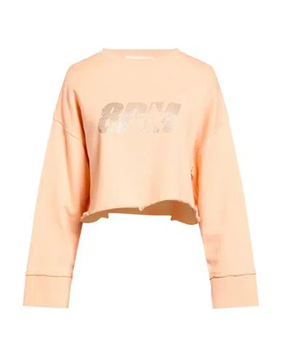 8pm Woman Sweatshirt Apricot Size S Cotton, Elastane In Orange