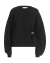 8pm Woman Sweatshirt Black Size L Cotton, Elastane