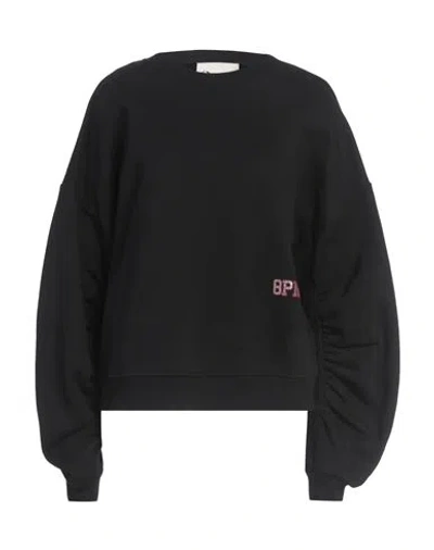 8pm Woman Sweatshirt Black Size L Cotton, Elastane