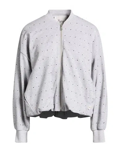 8pm Woman Sweatshirt Grey Size M Cotton In Gray