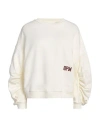 8pm Woman Sweatshirt Ivory Size S Cotton, Elastane