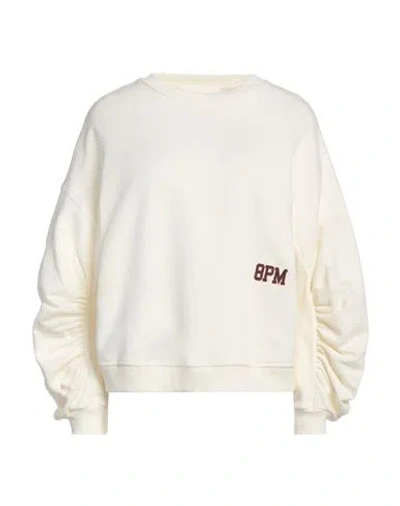 8pm Woman Sweatshirt Ivory Size S Cotton, Elastane