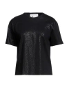 8PM 8PM WOMAN T-SHIRT BLACK SIZE S COTTON