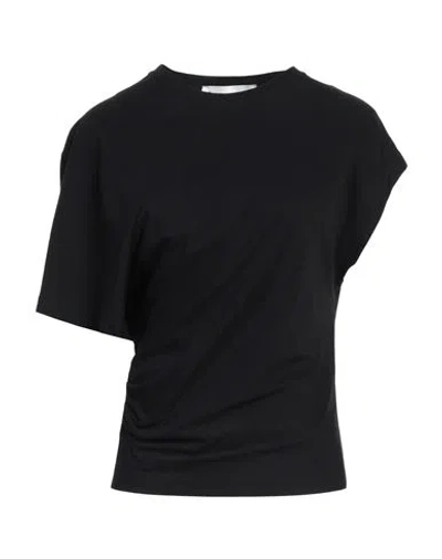 8pm Woman T-shirt Black Size M Cotton, Elastane