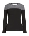 8pm Woman T-shirt Black Size Xxs Modal, Wool, Elastane