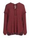 8pm Woman T-shirt Chocolate Brown Size S Modal, Wool, Elastane In Brown