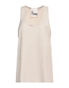 8pm Woman Tank Top Beige Size M Viscose In Beige