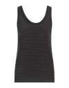 8pm Woman Tank Top Black Size M Modal, Elastane, Polyester, Polyamide