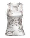 8PM 8PM WOMAN TANK TOP SILVER SIZE S COTTON, ELASTANE