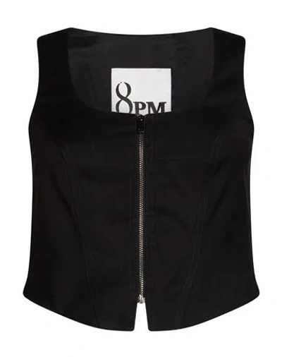 8pm Woman Top Black Size Xs Polyester, Viscose, Elastane