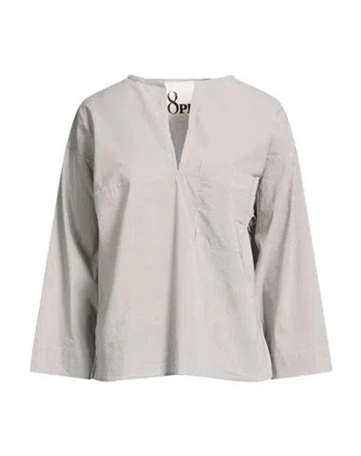8pm Woman Top Charcoal Size M Cotton, Polyamide, Elastane In Gray
