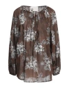 8pm Woman Top Dark Brown Size S Cotton, Silk