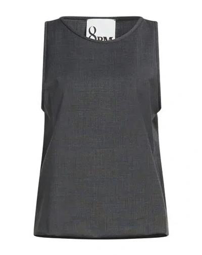 8pm Woman Top Grey Size Xxs Polyester, Wool, Elastane