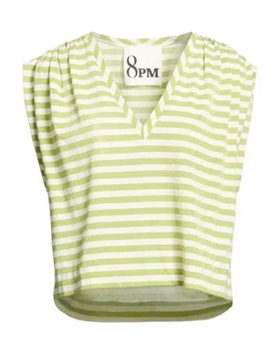 8pm Woman Top Lime Green Size S Cotton, Polyester, Polyamide, Metallic Polyester, Elastane