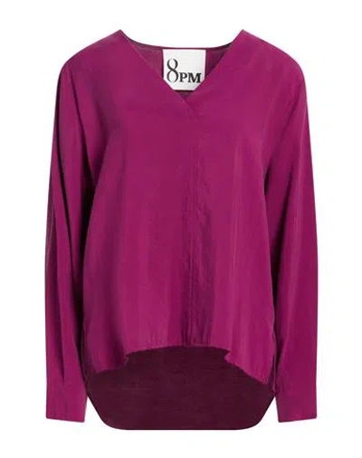 8pm Woman Top Mauve Size M Rayon, Polyester In Purple