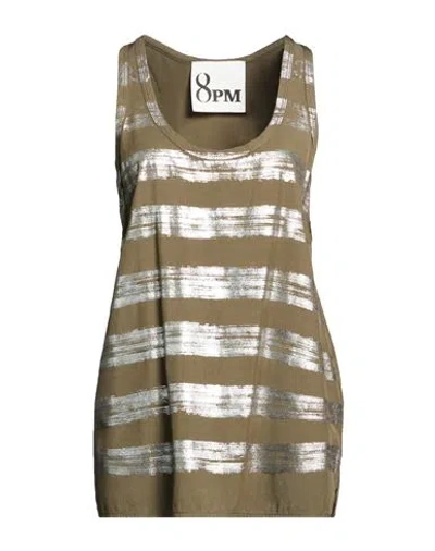 8pm Woman Top Military Green Size M Viscose