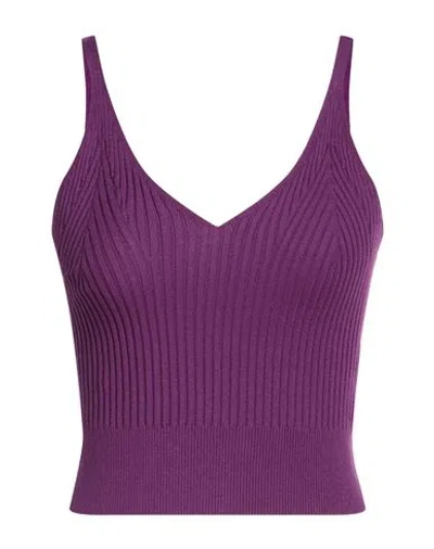 8pm Woman Top Purple Size L Viscose, Polyester