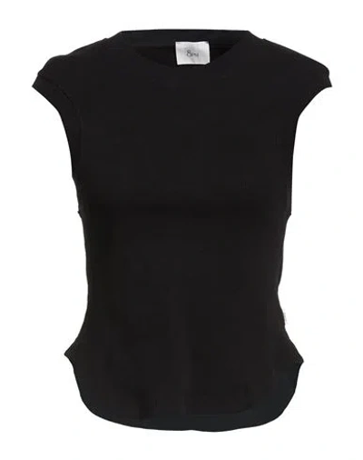 8pm Woman T-shirt Black Size S Cotton, Elastane
