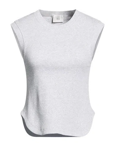 8pm Woman T-shirt Light Grey Size S Cotton, Elastane In Gray