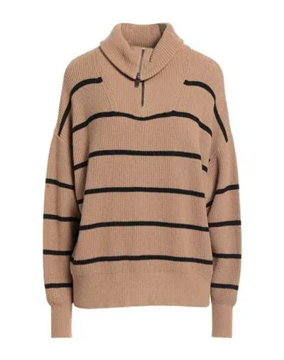 8pm Woman Turtleneck Camel Size L Viscose, Polyamide, Ecological Wool, Cashmere In Brown