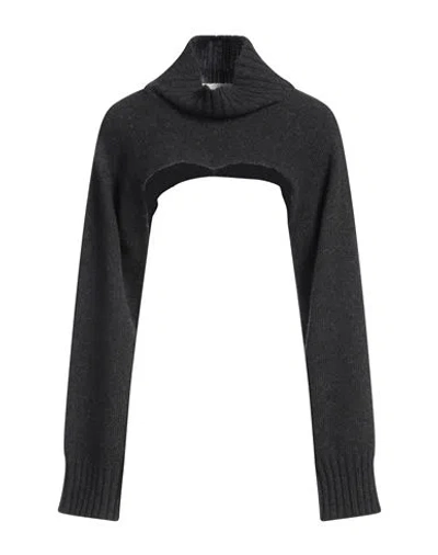 8pm Woman Turtleneck Charcoal Size M Viscose, Polyamide, Wool, Cashmere