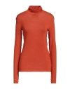 8pm Woman Turtleneck Orange Size L Modal, Wool, Elastane