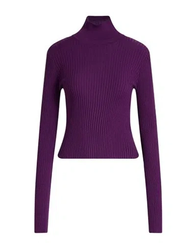 8pm Woman Turtleneck Plum Size M Viscose, Polyester In Purple
