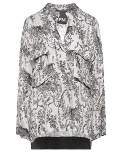 8pm Women's Satin Top In Black In Gray