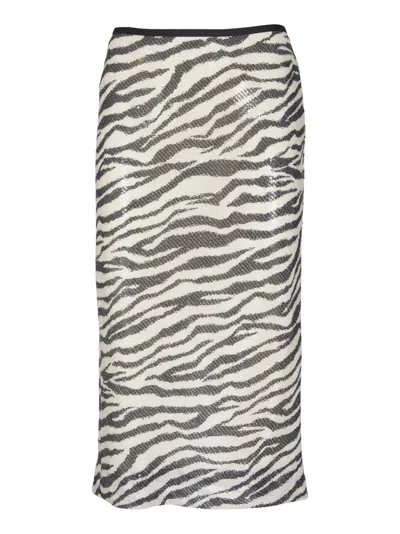 8pm Zebra Print Skirt In Black